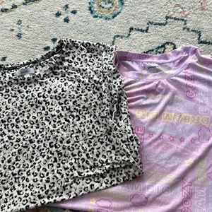 Set of 2 short sleeve sleep shirts with pockets